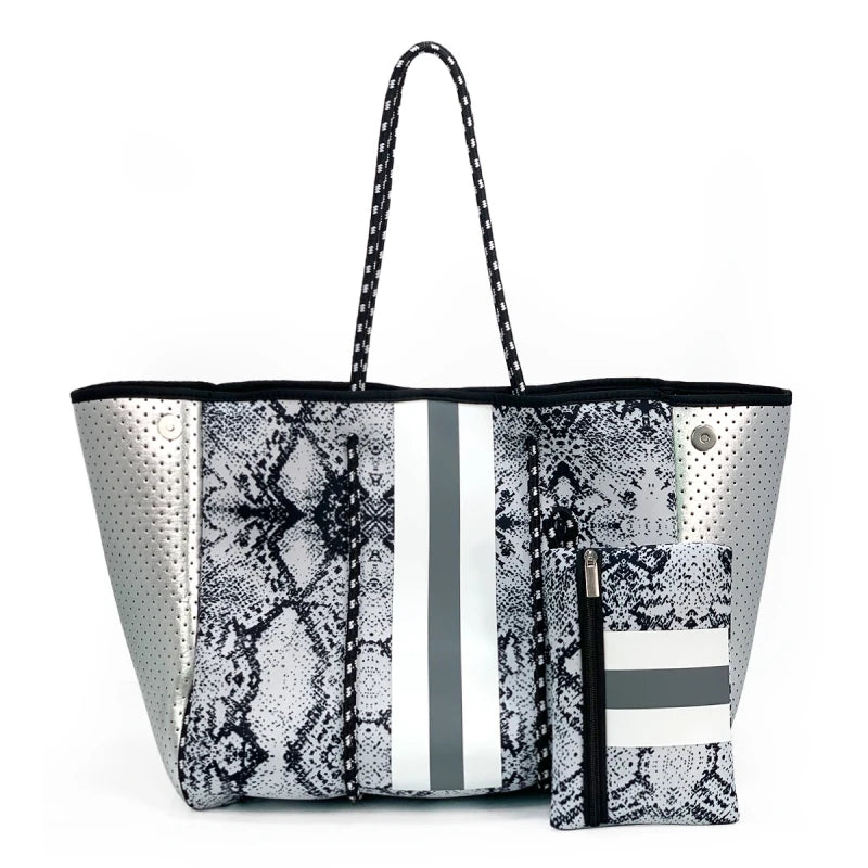 2024 Hotsale Large Fashion Tote Bag for Women Neoprene Tote Bag for Summer and Beach Pink High Quality Neoprene Women Handbag