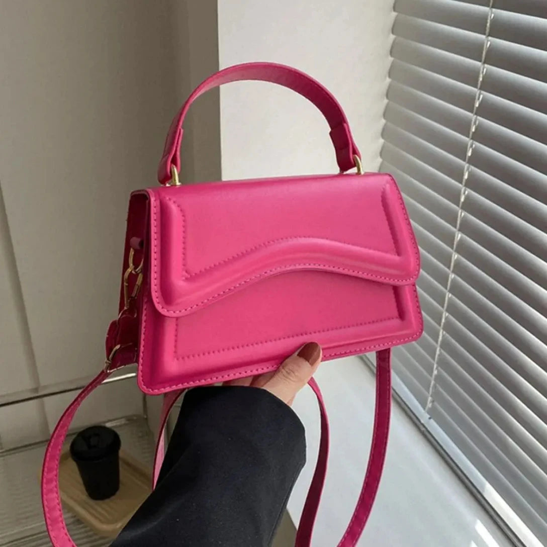 Leather Solid Color Handbags