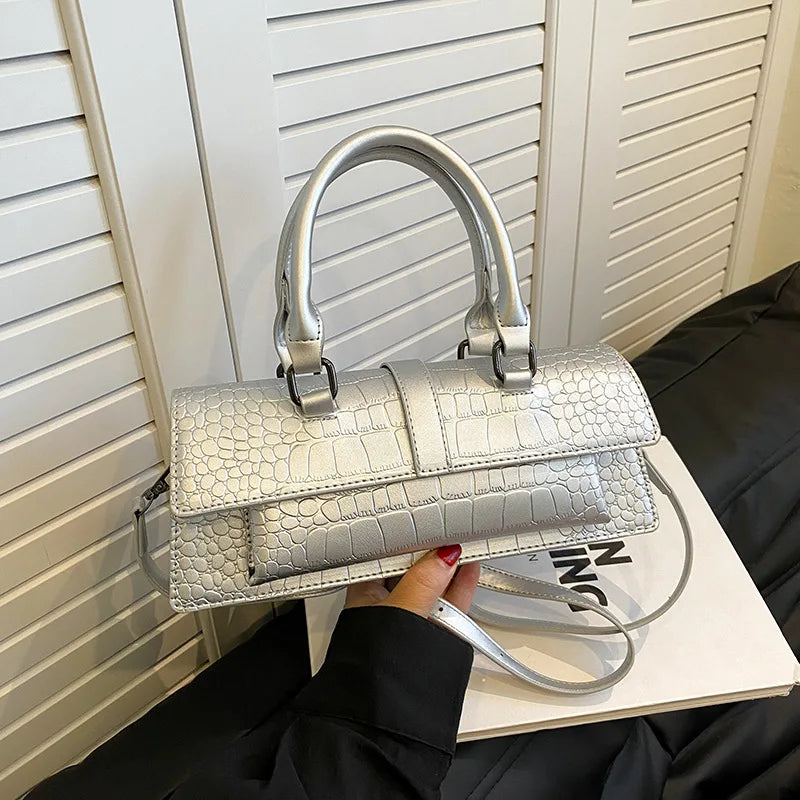 Ladies Purses and Handbags High Quality PU Stone Pattern