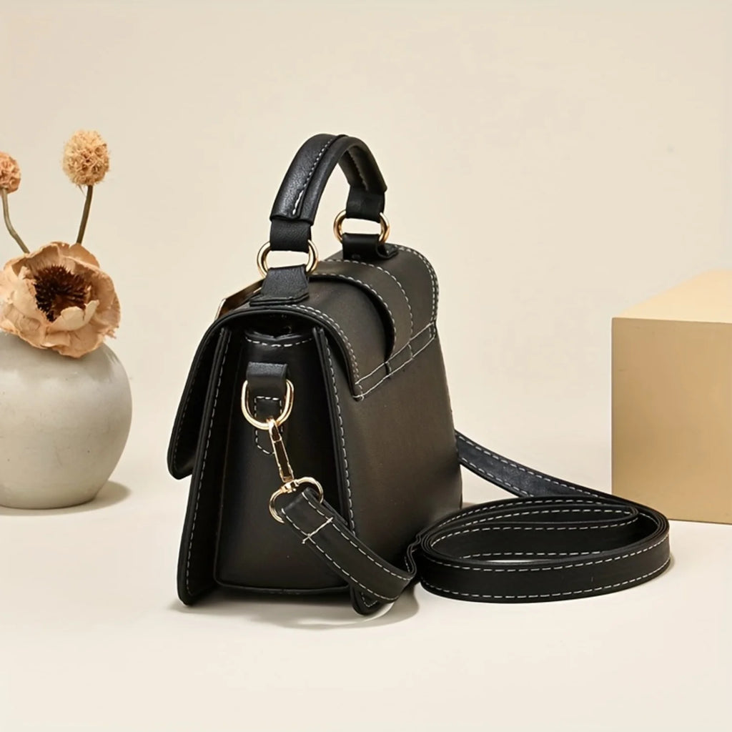 Chic Square Solid Color Handbag for Women
