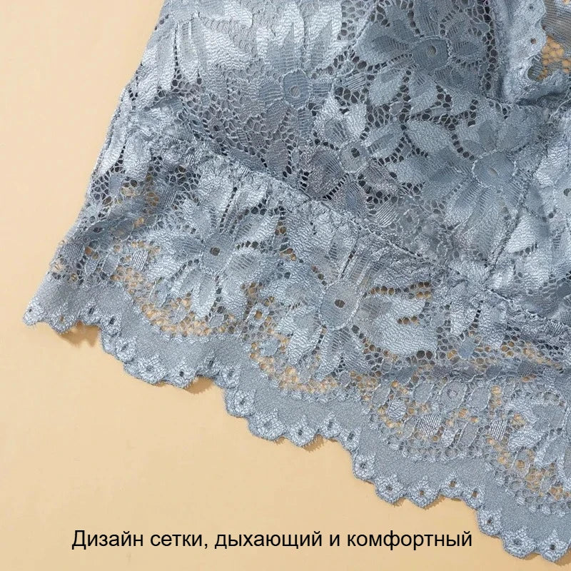 Sexy Lace Bras Top Comfortable Bralette Solid Color Women Underwear Female Hollow Out Wireless Breathable Lingerie Seamless Bra