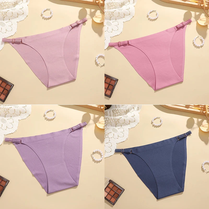 Sexy Women Traceless Low Rise Solid Color Soft Seamless Female Underwear