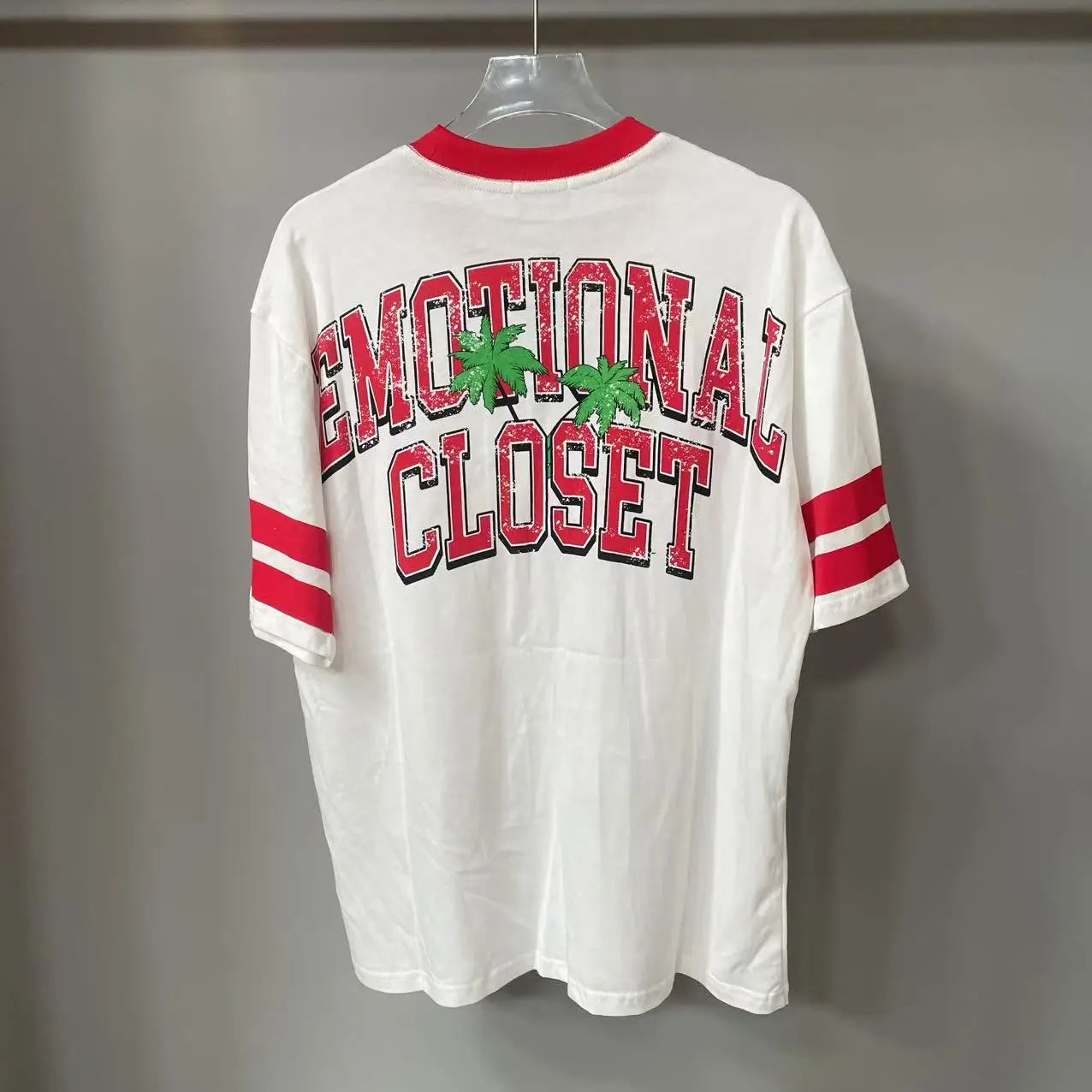 Mixed Emotion Letter Rhinestone Short Sleeve Black Oversized Tshirt