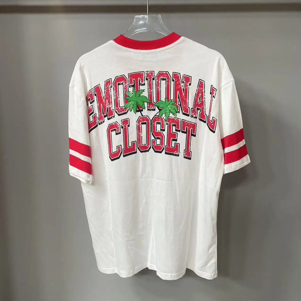 Mixed Emotion Letter Rhinestone Short Sleeve T-shirts Pure Cotton Loose Crew Neck