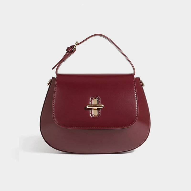 Luxury Genuine Leather Saddle Small Shoulder Crossbody BagsTrend Designer Purses Handbags