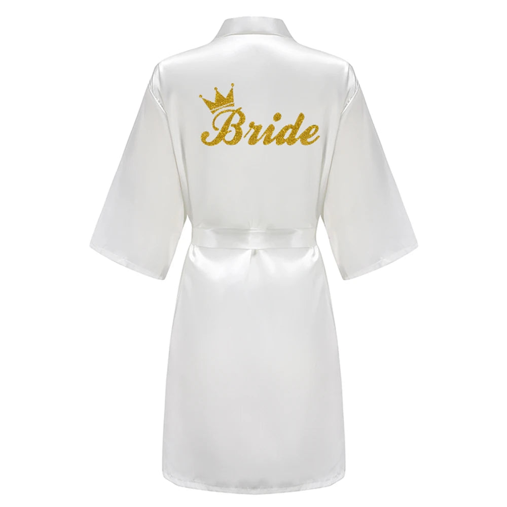 Wedding Bride Bridesmaid Robes for Women Bridal Silk Robe