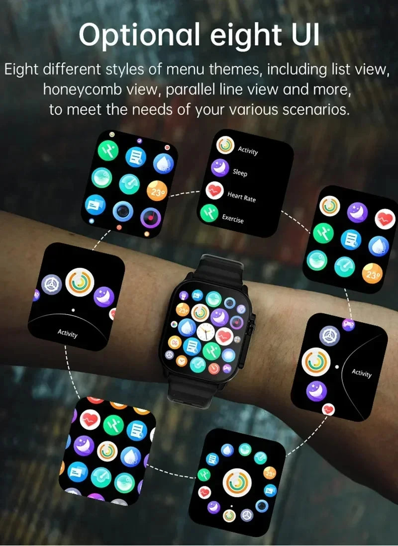 Ultra Smart Watch Men 49mm Series 9 AMOLED Screen NFC Compass Waterproof For Apple Watch IWO Ultra 9 Call Smartwatch