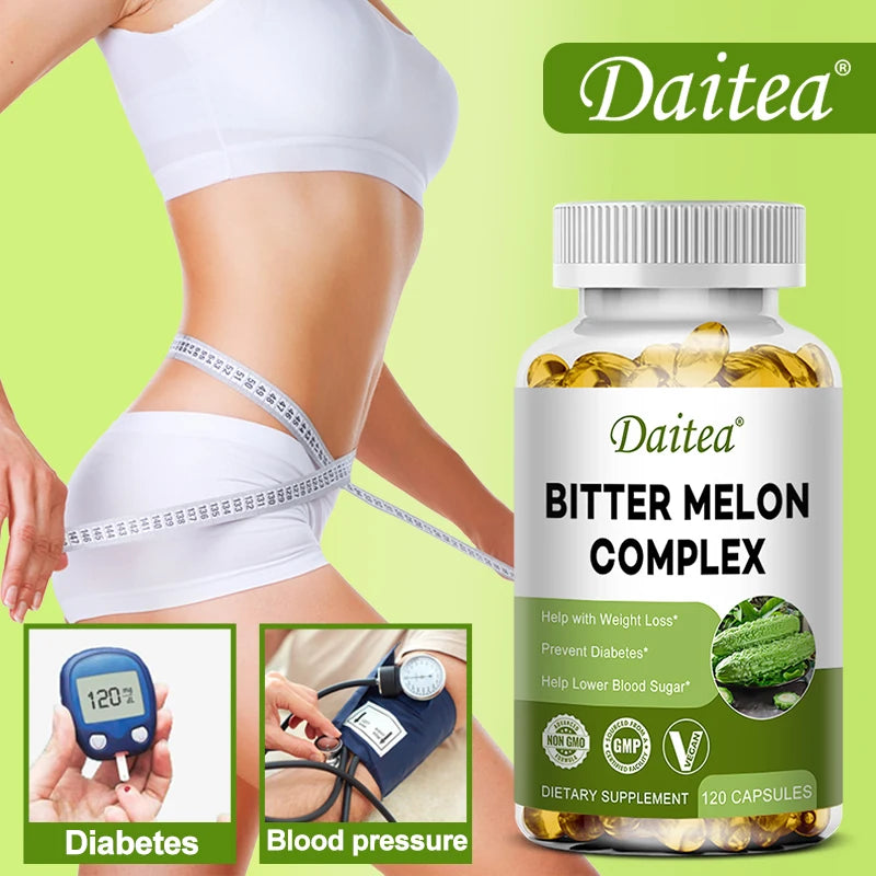 Bitter Melon Extract, Supports Digestive Health, Healthy Blood Sugar Levels, Multivitamin Supplement, 120 Capsules