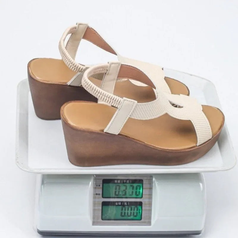 2025 Luxe PU Leather Wedge Sandals - Comfortable Non-Slip Platform for Women - Perfect for Summer Beach Adventures