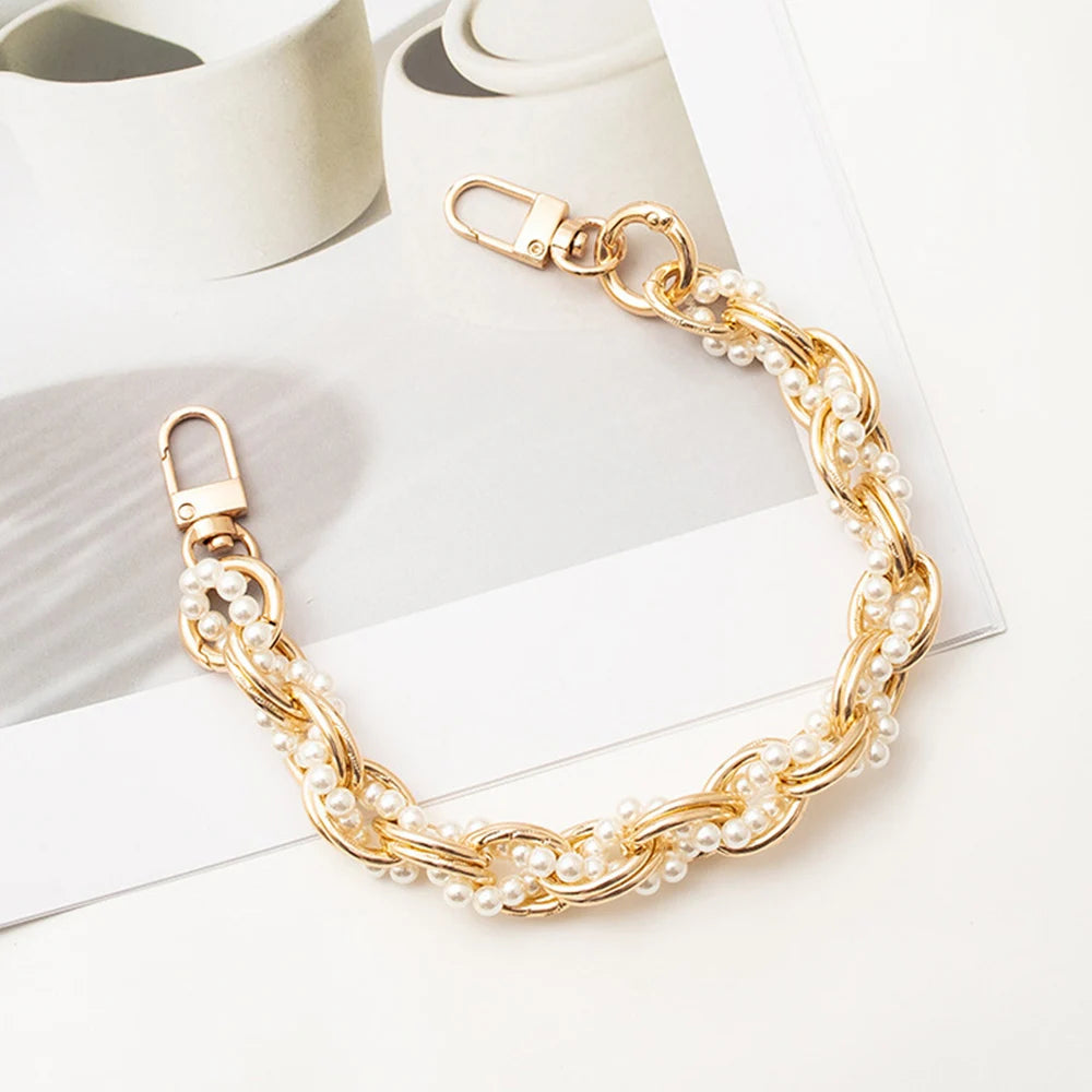 Bag Strap Extender Chain Flower Butterfly Pearl Pattern Accessory