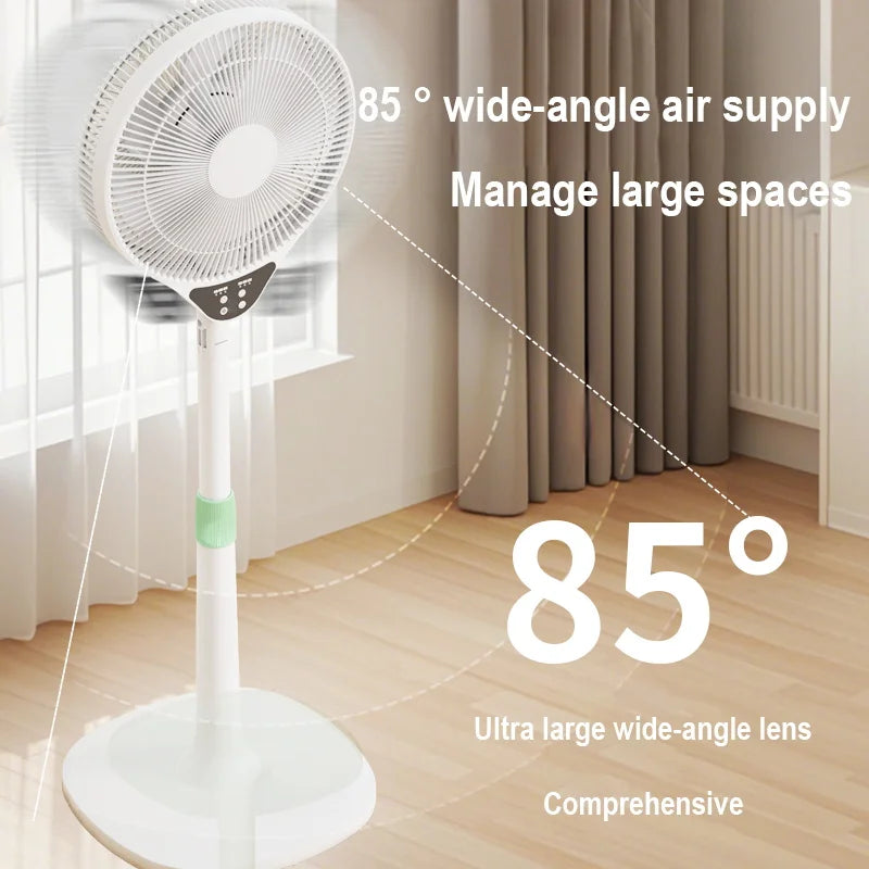 220V Electric Pedestal Standing Fan Adjustable Heigh Desk Air Blower Timing Shake for Living Room Bedroom Kitchen Home Office