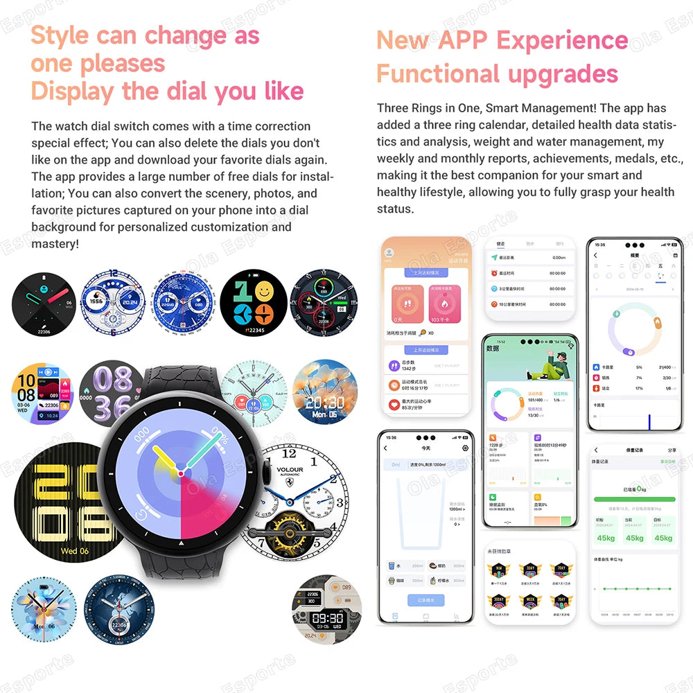 New Bluetooth Call Smart Watch Wireless Charging Full Touch Health Monitor Sports Fitness SmartWatch