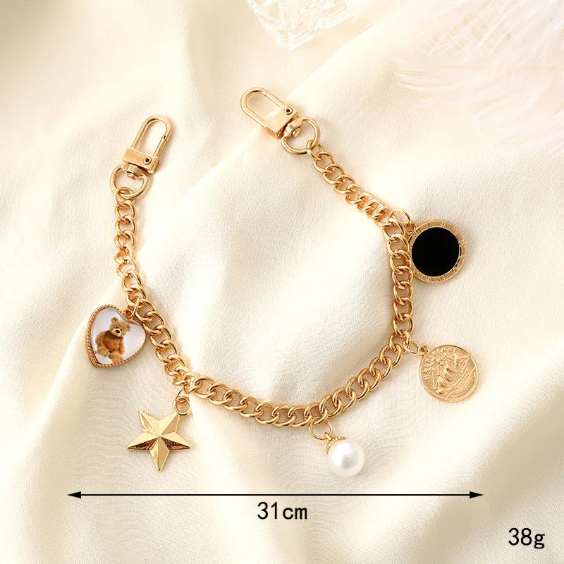 36cm pendant pearl handheld wristband lanyard for beach bag jean phone case tumbler cup bottle resistance accessory decorations