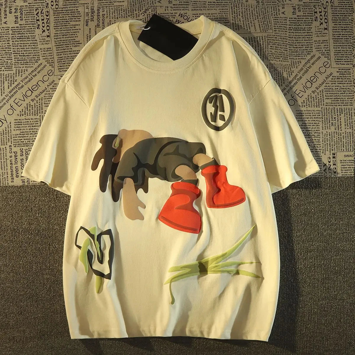 Shirt High Street Casual Short Vintage Men T-Shirt