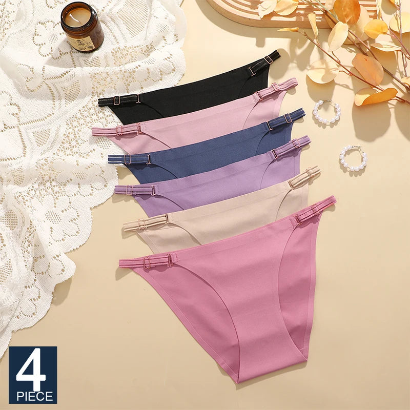 Sexy Women Traceless Low Rise Solid Color Soft Seamless Female Underwear