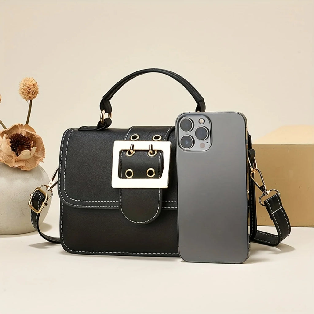 Chic Square Solid Color Handbag for Women