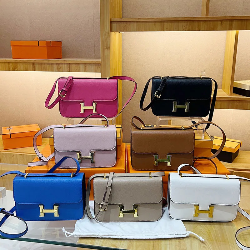 Light Luxury Single Shoulder Women's Bag Classic Underarm Small Handbags Double Compartment Lock Buckle Design Crossbody Handbag