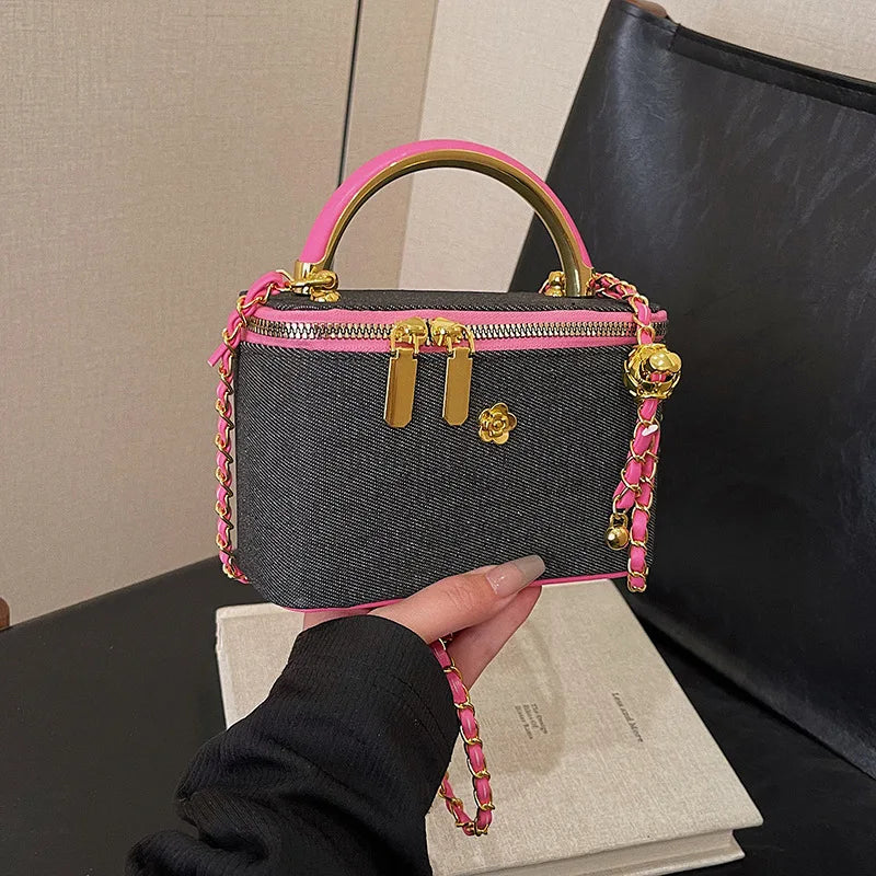 2025 Luxury Fashion Denim Women's Small Square Bag Designer Handbags