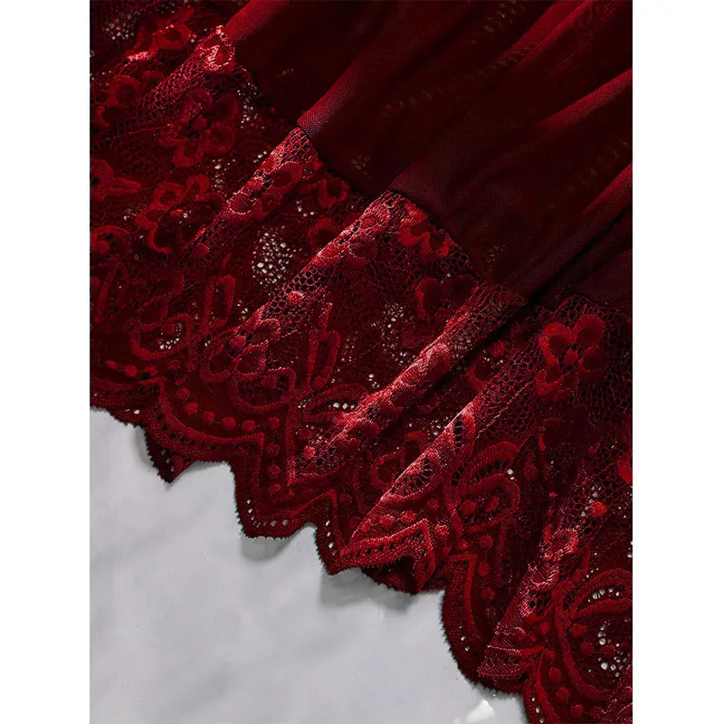 Sleeping See Through Sleepwear Thin Halter Nightdress And Thong Set