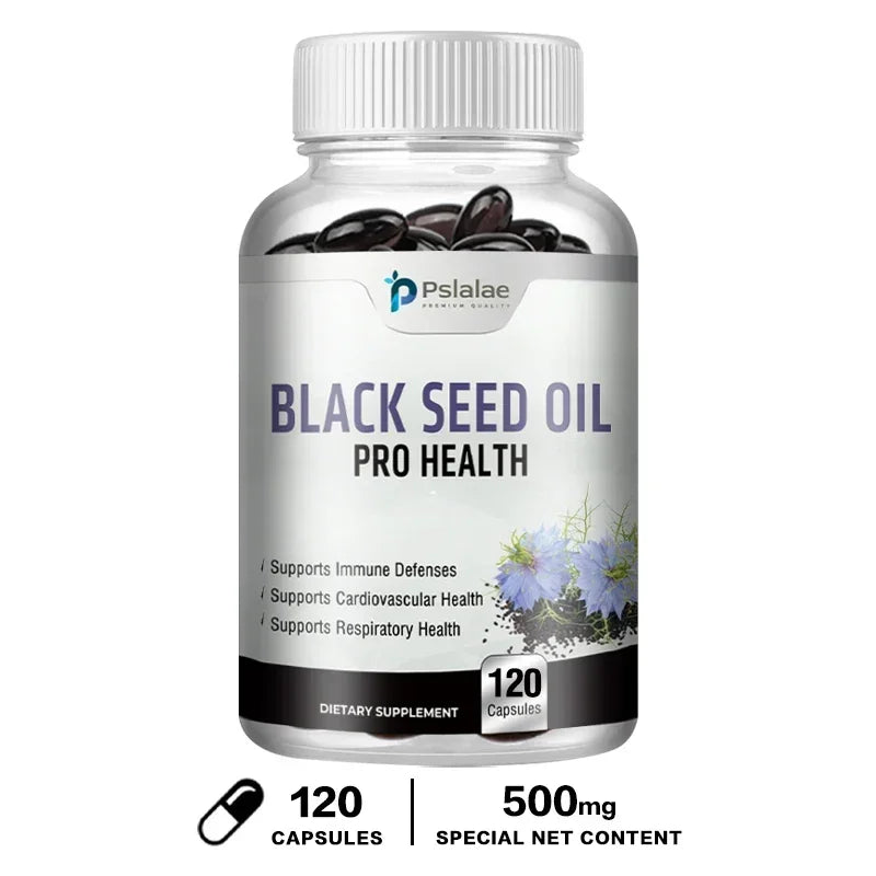 Black Seed Oil Capsules - Supports Immune Defense, Cardiovascular Health, and Promotes Respiratory Health Supplement