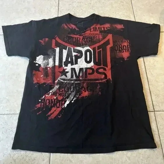 Tapout Men T Shirt Letter Graphic Print Oversized T Shirt