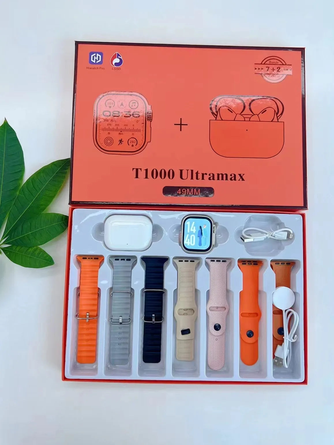 Waterproof Ultramax Earbus Watch10 Series GPS Earphone Smart Watch Always On Display Heart Rate Monitor BT Calls