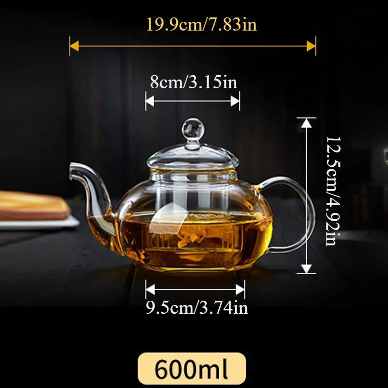 400ml/1000ml Heat-resistant Glass Tea Pot Flower Kettle Teawear Set Tea Strainer Infuser Pot Teaware
