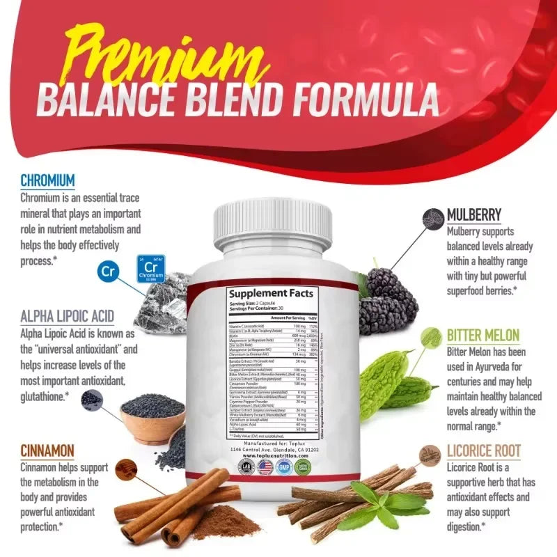 Vitamin C, Vitamin E Supplement, Blood Sugar Complex, Supports Heart Health, Immune System