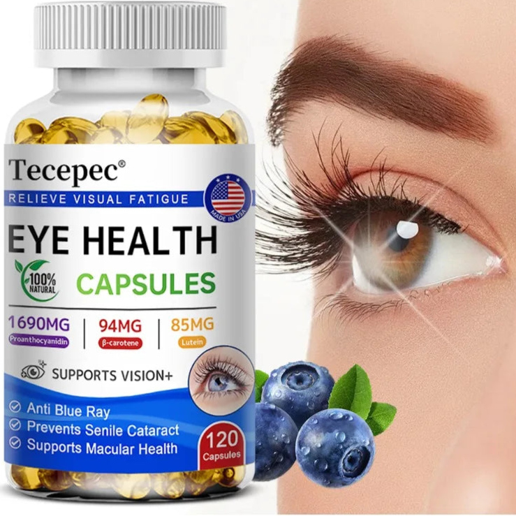 Carotene Supplement, Supports Eye Health, Promotes Overall Visual Function, Reduces Eye Strain, 120 Capsules