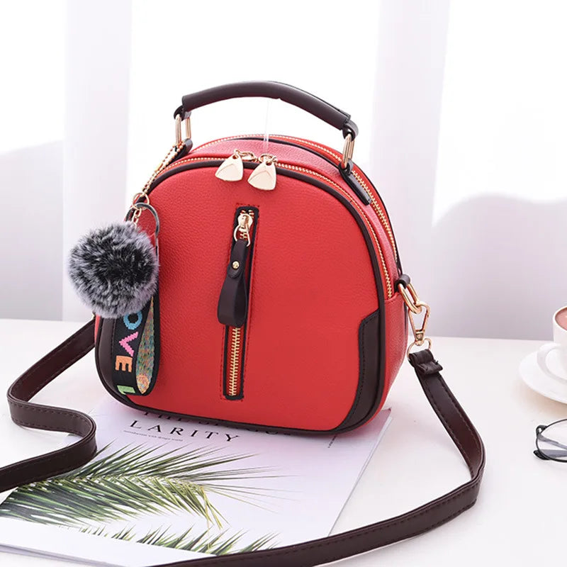 Gusure Luxury Designer Messenger Bags PU Leather Female Shoulder Bag High Quality Round Small Handbag Purses for Women