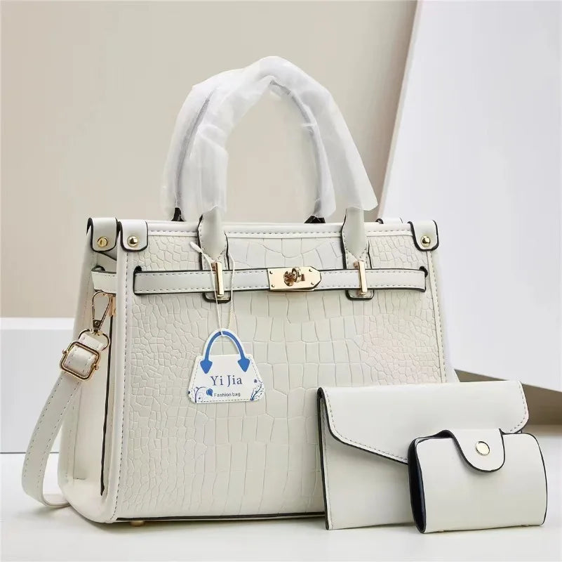 Casual Tote Bags Handbag Large Capacity High-quality 3Piece Set Lady Composite Bag