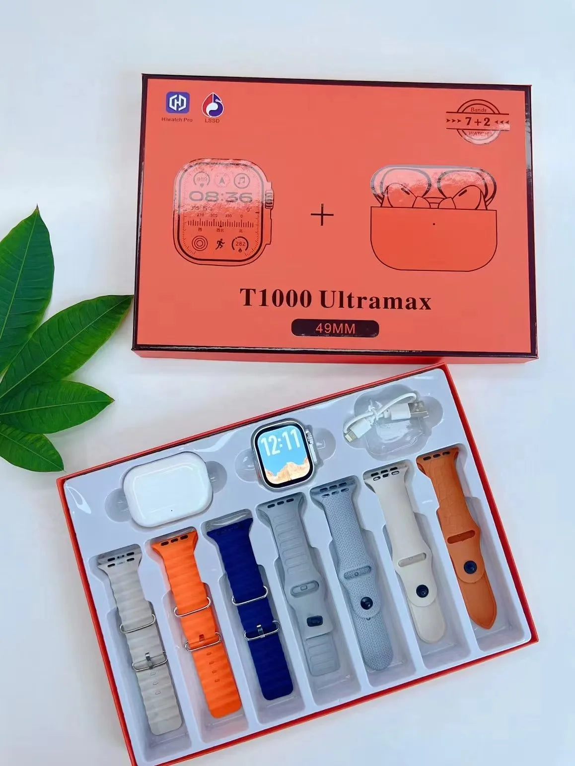 Waterproof Ultramax Earbus Watch10 Series GPS Earphone Smart Watch Always On Display Heart Rate Monitor BT Calls