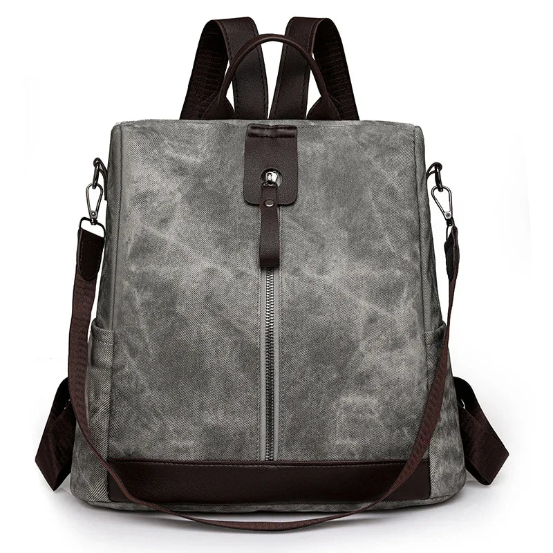 Anti Theft Backpack Female Lightweight PU Leather Rucksacks Large Shoulder Bags