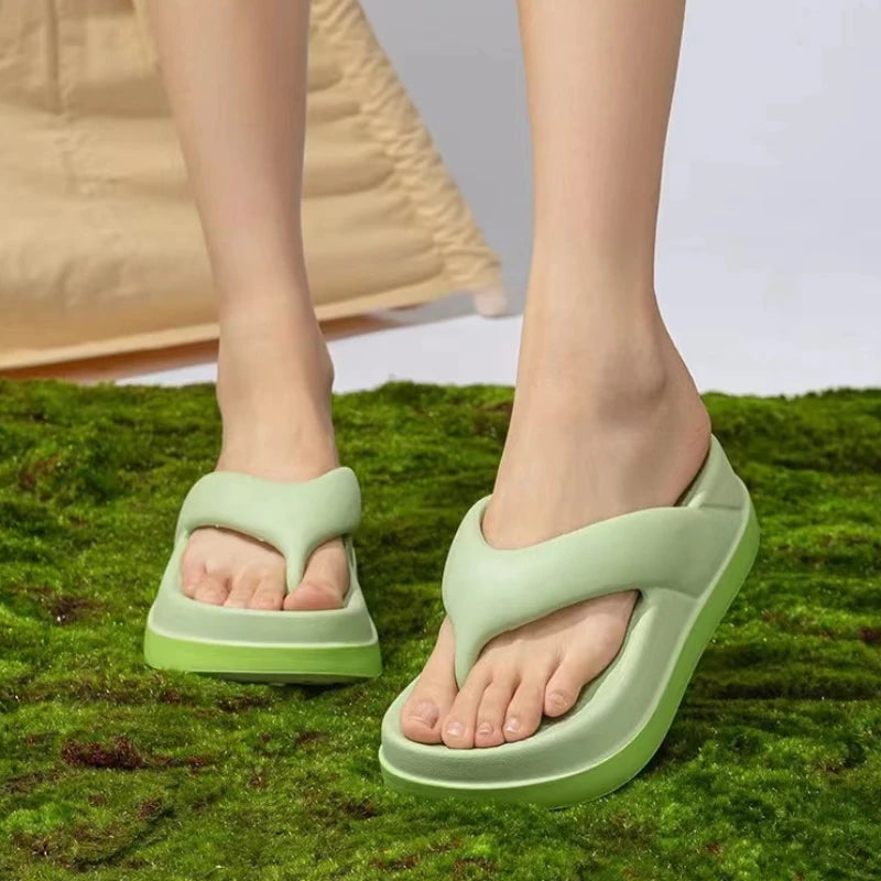 Women's flip-flops summer outdoor and indoor thick-soled sandals 5cm increase height slippers for beach