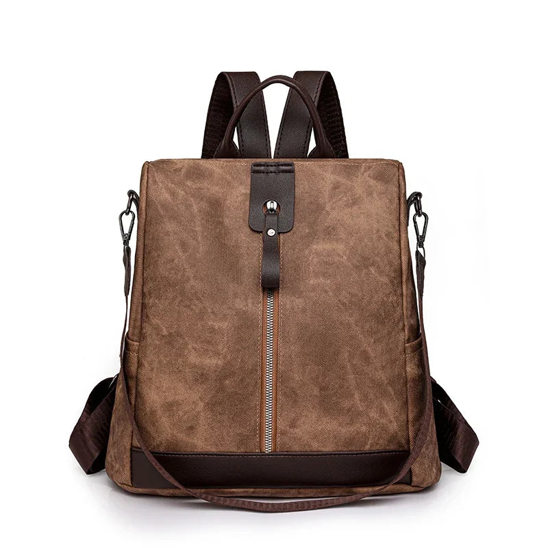 Anti Theft Backpack Female Lightweight PU Leather Rucksacks Large Shoulder Bags