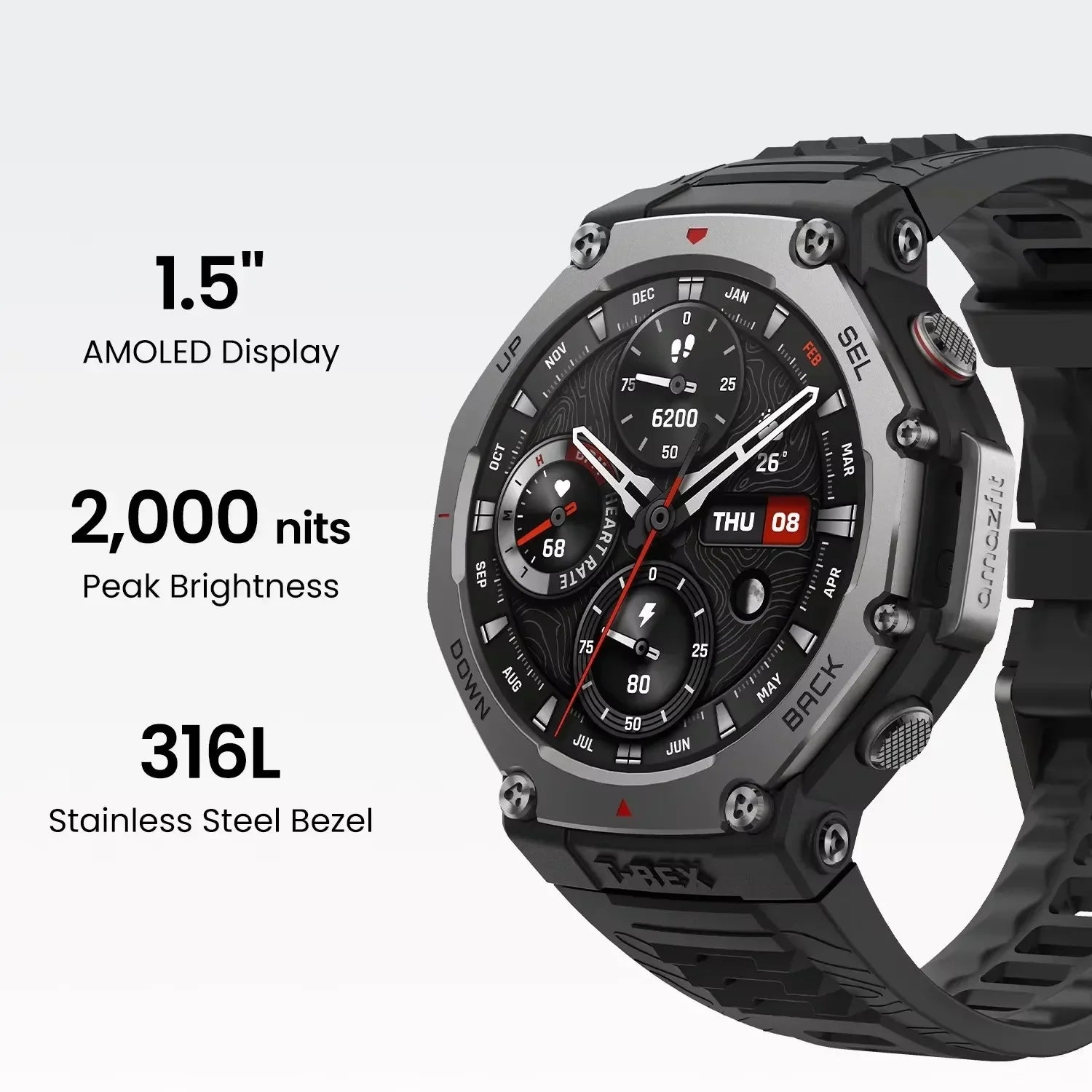 Amazfit t rex 3 GPS Smart Watch 5 ATM Waterproof Built-in Dual-band GNSS Compass Military Sport Smartwatch Men 2025 New