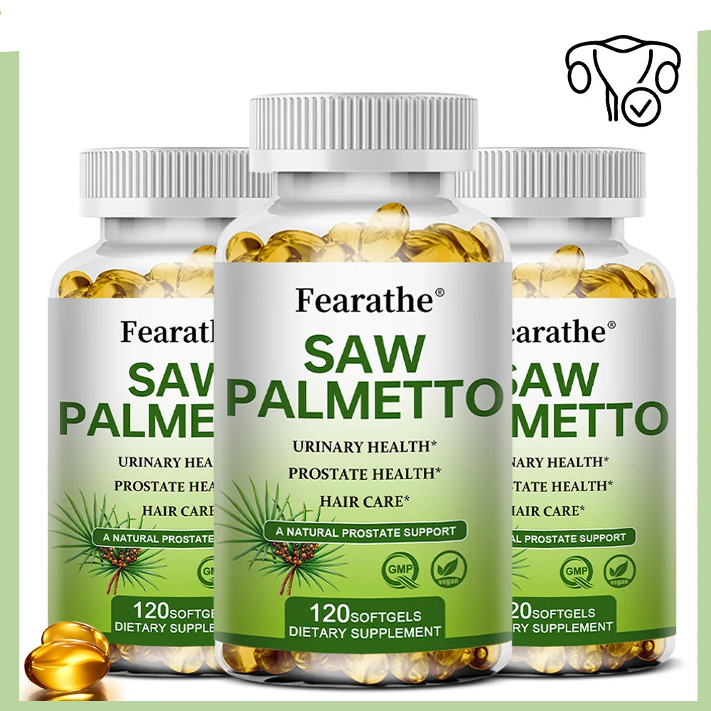 Saw Palmetto 500 mg Prostate Supplements Urinary and Prostate Health, Hair Care and Hair Loss Capsules