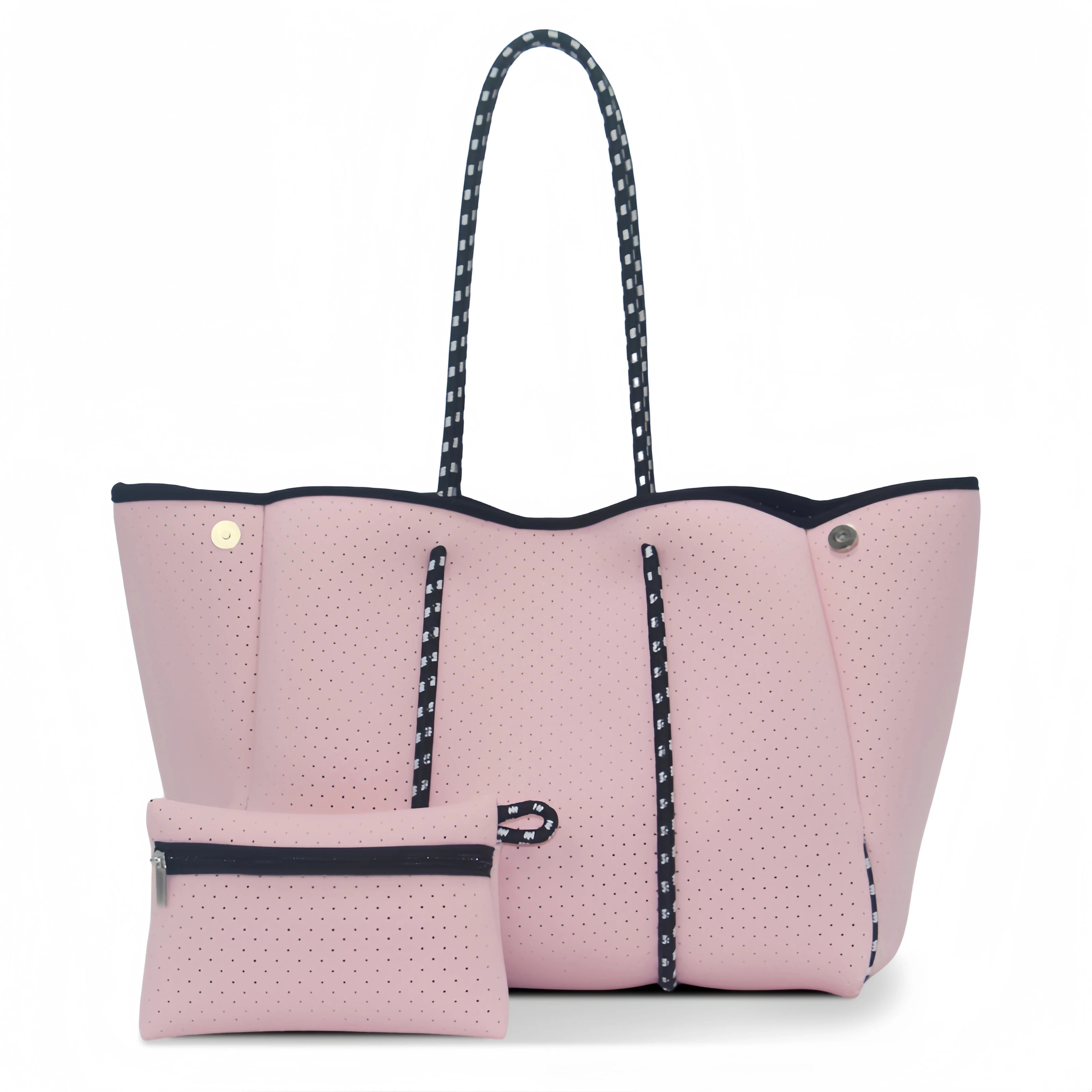 2024 Hotsale Large Fashion Tote Bag for Women Neoprene Tote Bag for Summer and Beach Pink High Quality Neoprene Women Handbag