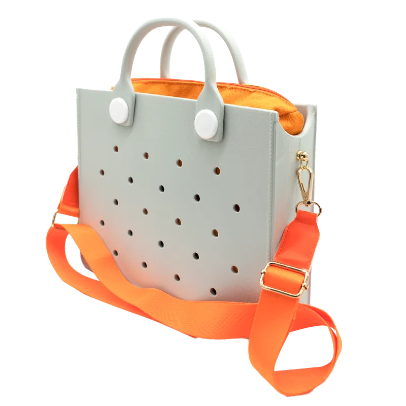 Colorful Fashion Women Shoulder Bag Pink Cyan Rubber Hand Bag for Women Girl Summer Style Shoulder Beach Handbag fit Bag Charms