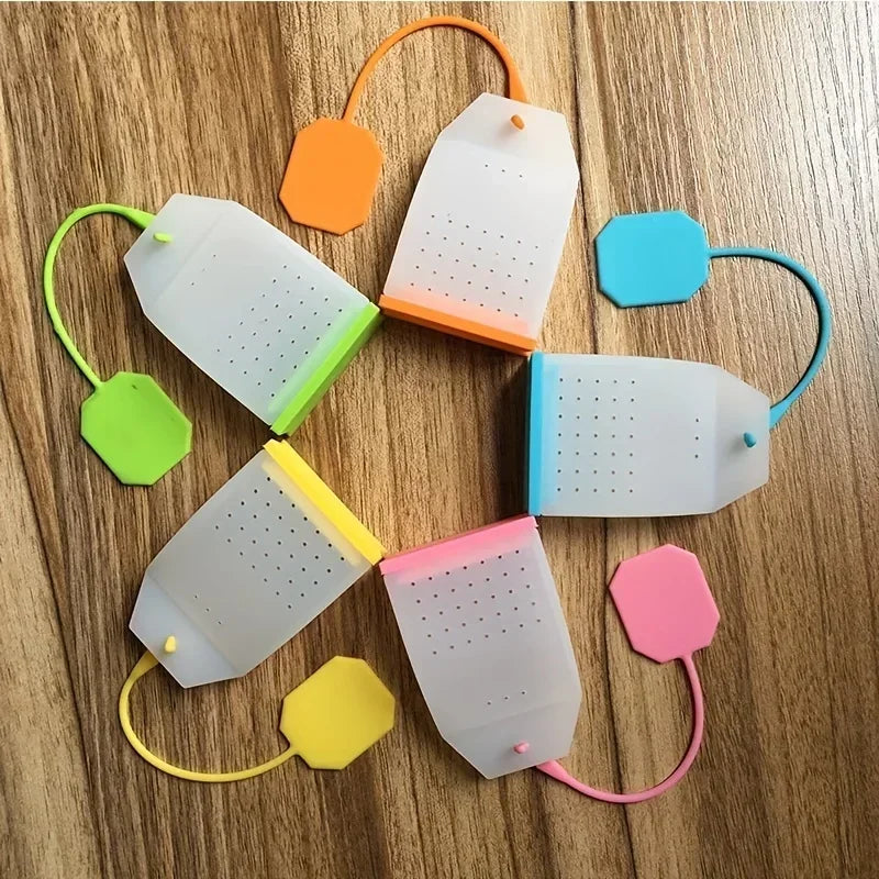 5pcs High-Temperature Resistant Silicone Tea Infusers - Reusable Tea Bags