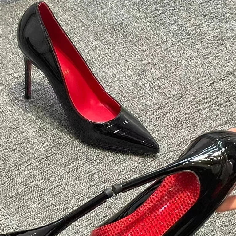 High Heels Women's 2025 Fashion New Side Empty Large Size Pointed Thin Heel Shallow Mouth Single Shoes