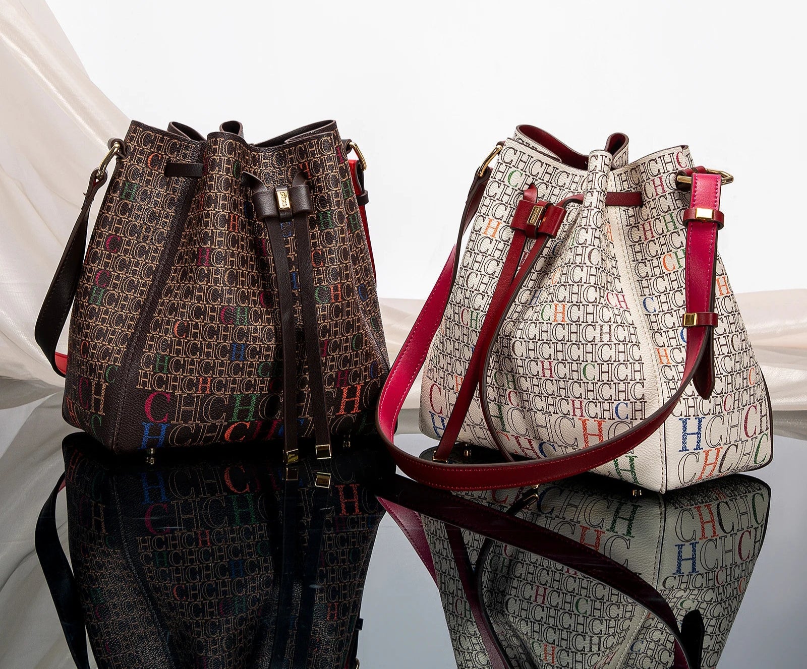 Women's Handbag  Drawstring Bucket Bag Coffee Color Letter Printed Wallet