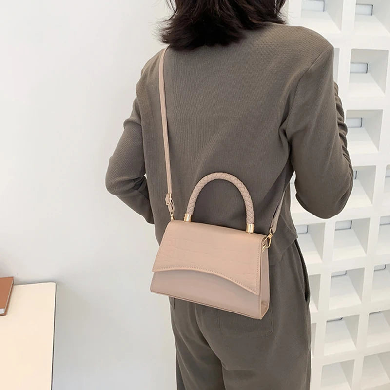 Western Style Shoulder Bag Crocodile Pattern Small Square Bag Handbag