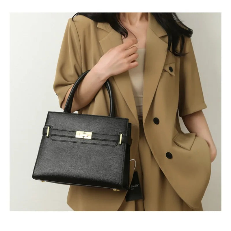 Soft leather bucket handbag