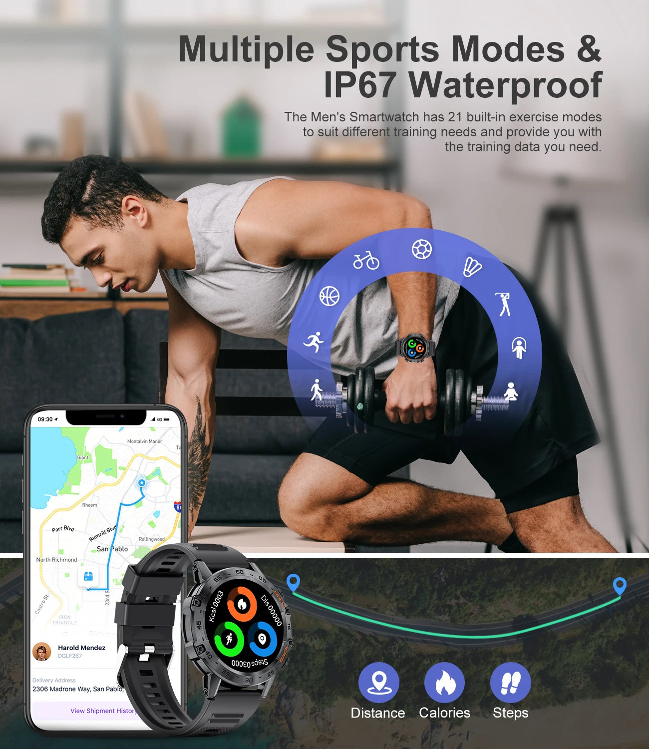 Smart Watch New1.39" Bluetooth Call Outdoor Sport Fitness Heart Rate Health Monitoring Smartwatch for Android IOS Phone