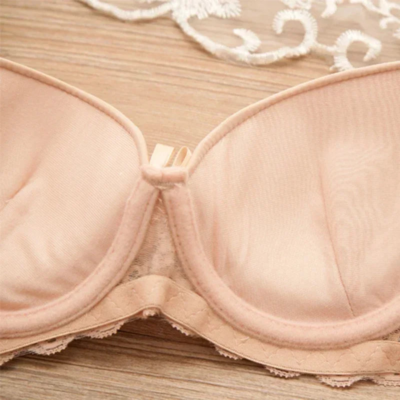 Sexy Push Up Bras Women Solid Wireless Lace Trim Lingerie One-Piece Gather Seamless Underwear Convertible Straps Support Bra