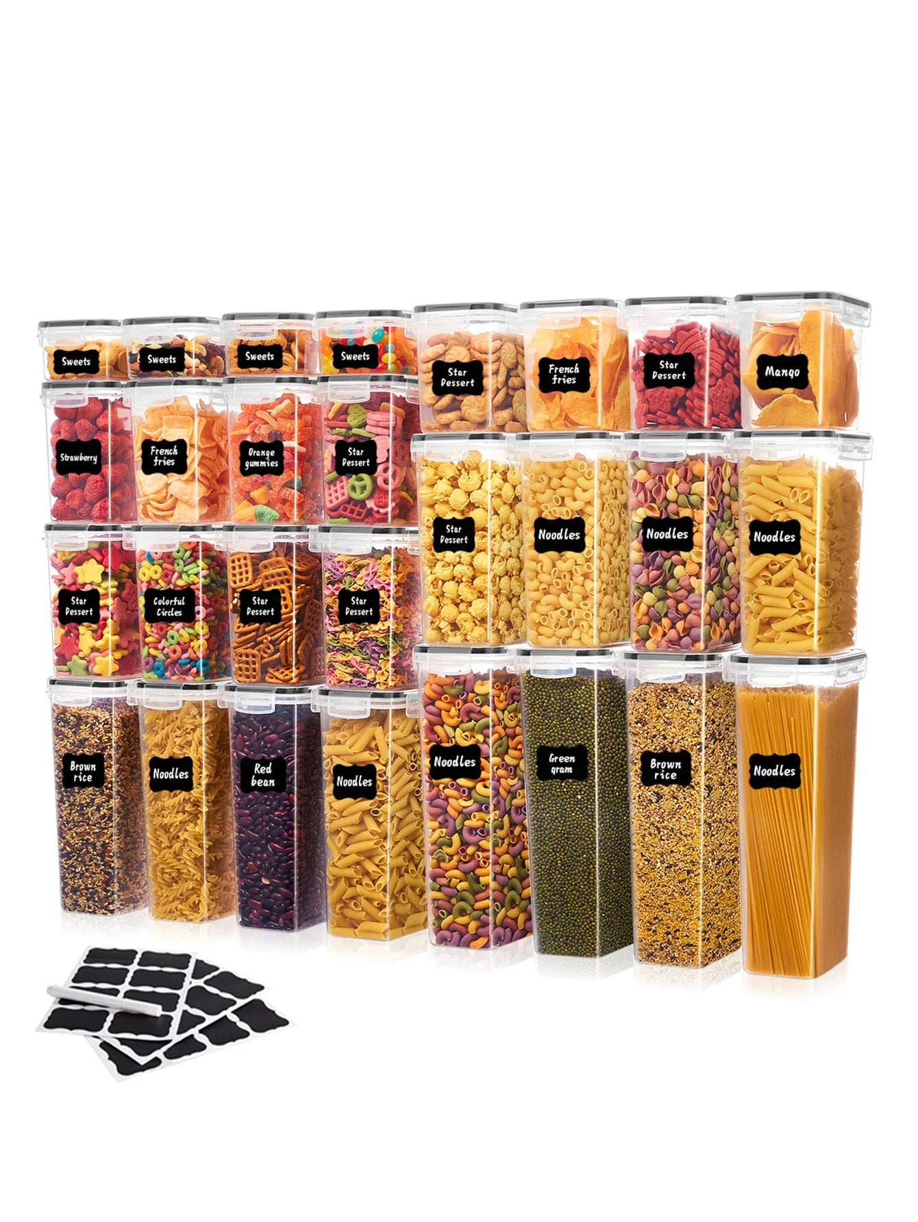 42pcs,Airtight storage bins, multi-purpose leak-proof and reusable food stackable food airtight bins