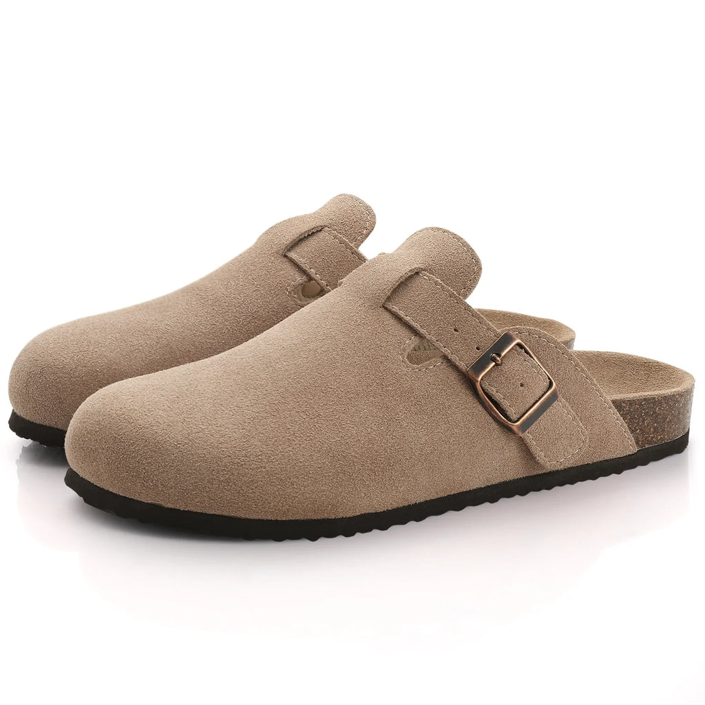Crestar Cork Suede Mules Clogs Classic Cork Antislip Outdoor Slippers With Arch Support