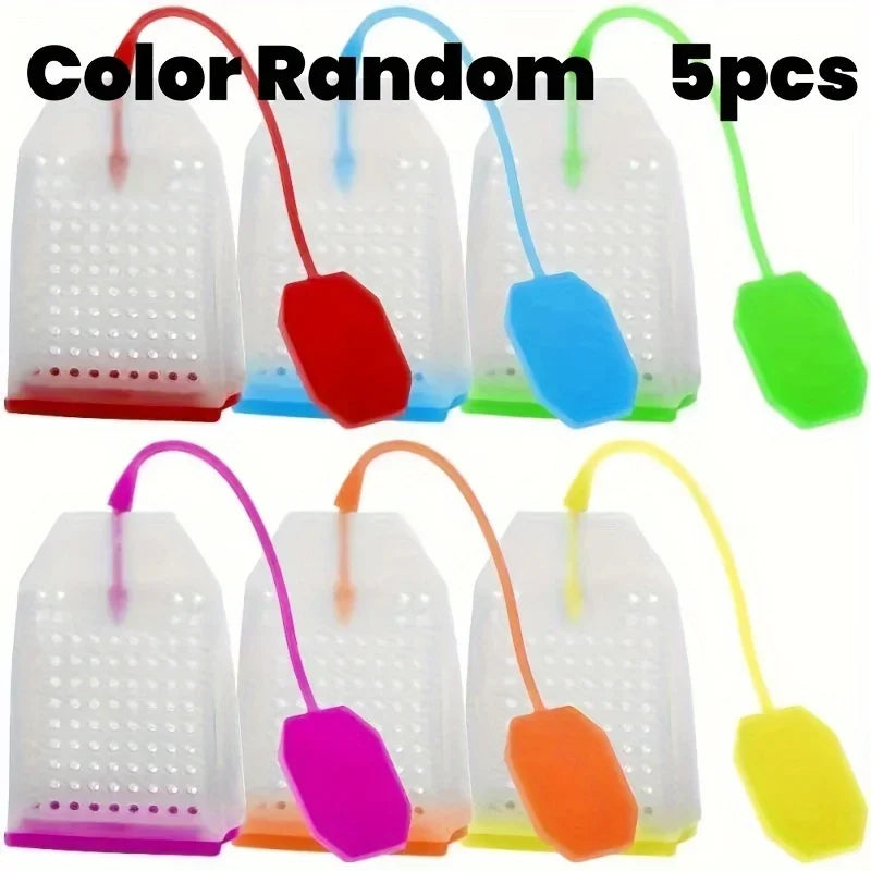 5pcs High-Temperature Resistant Silicone Tea Infusers - Reusable Tea Bags