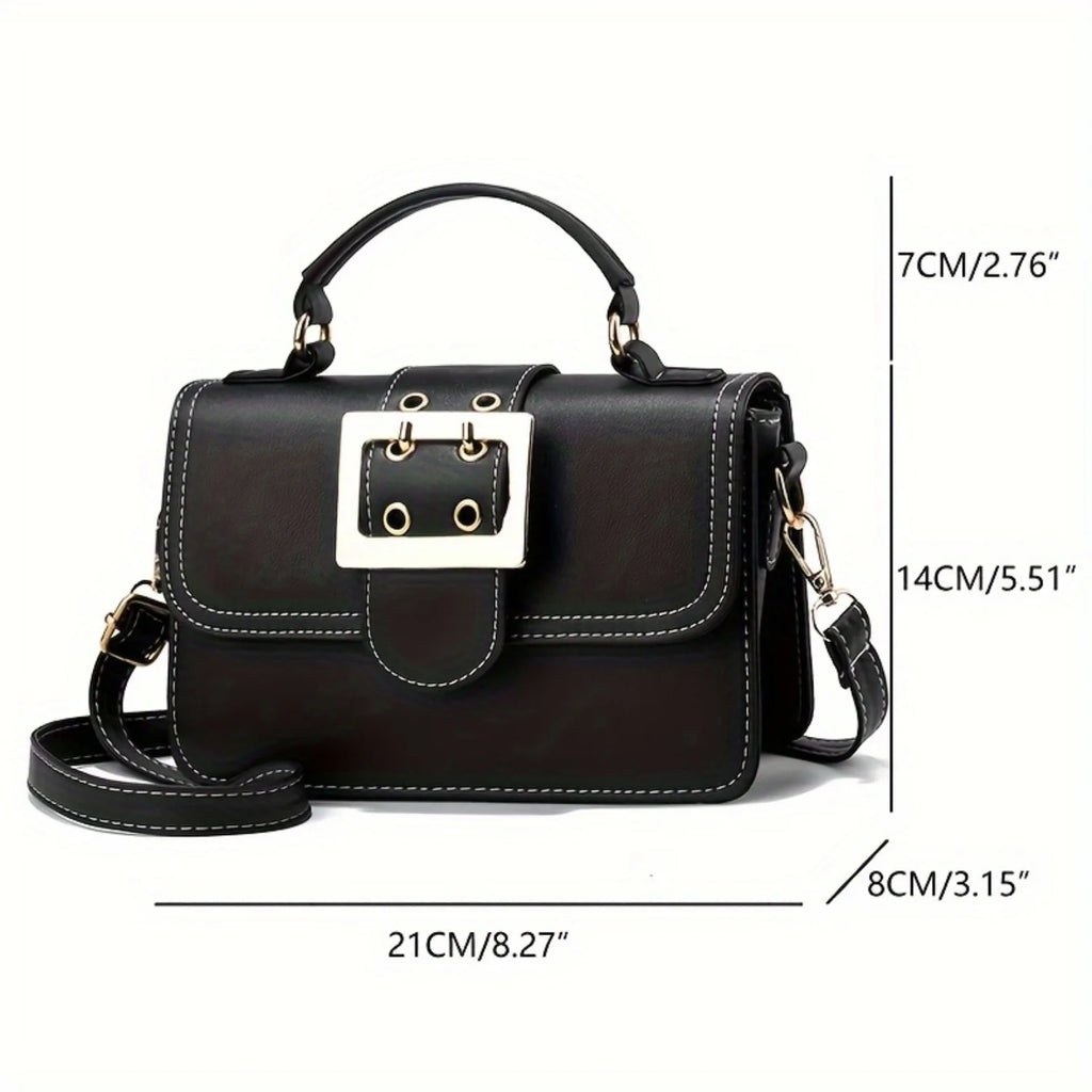Chic Square Solid Color Handbag for Women